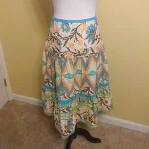 Jones jeans ruffle cotton maxi skirt sz 6 EUC * M